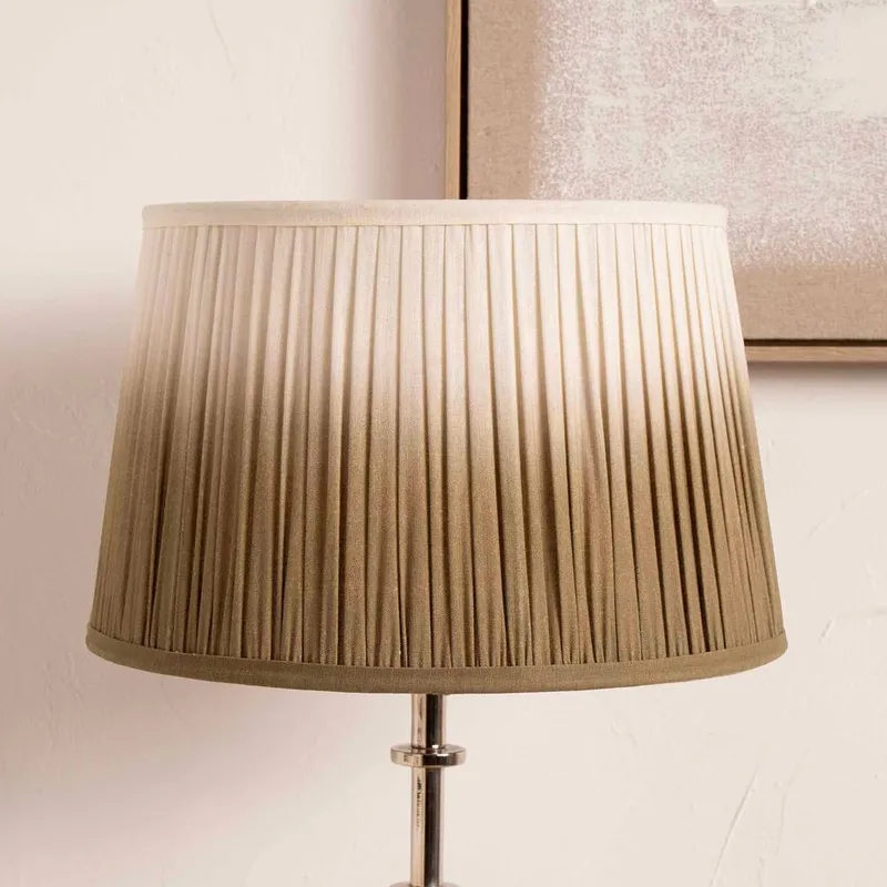 Ruma Unisex Taupe Ombre Pleated Tapered Lamp Shade for Table Lamps in Brown Size: 12 inches Brown 12 inches female