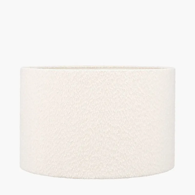 Ruma White Boucle Cylinder Lampshade Size: 18 inches White 18 inches