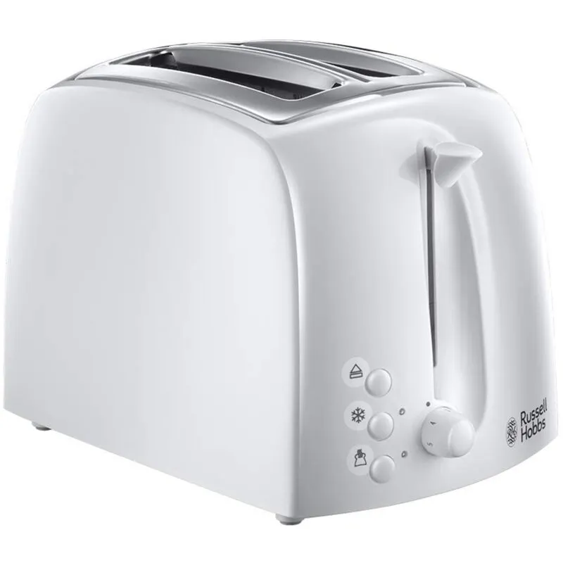 21640 Textures 2-Slice Toaster, White - Russell Hobbs