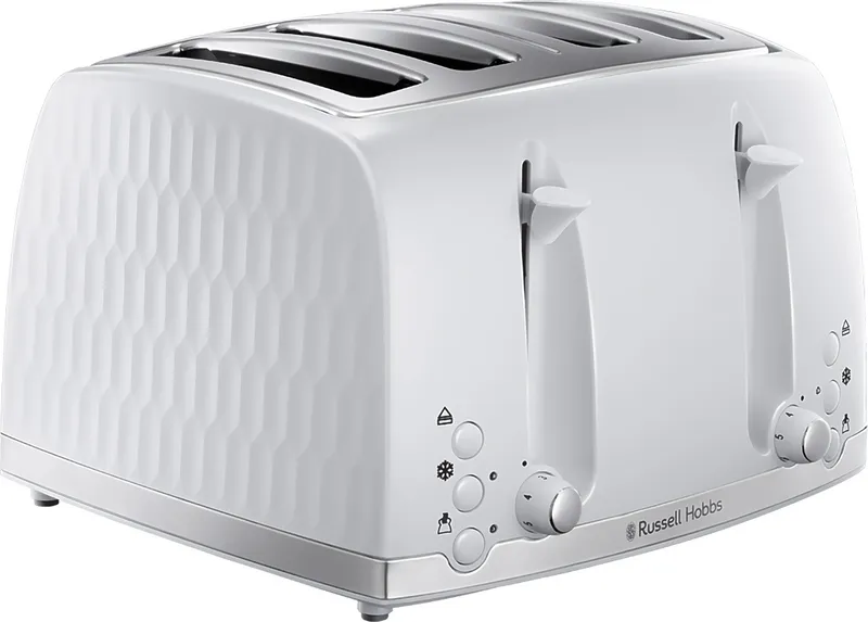 Russell Hobbs Honeycomb 26070 4 Slice Toaster - White