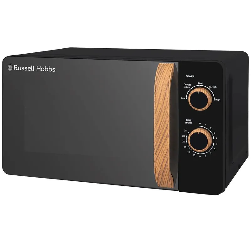 Russell Hobbs Unisex Scandi Manual Microwave 17L 700W RHMM713 in Black Black female