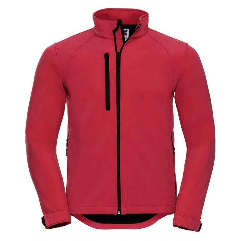 Russell Men's Plain Soft Shell Jacket in Red Size: Small Red S