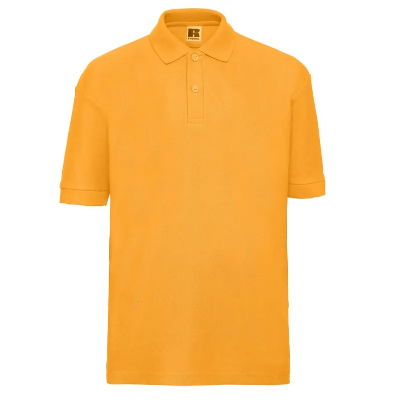 Russell Pique Polo Shirt in Gold Size: 5-6 Years Gold 5-6 Years