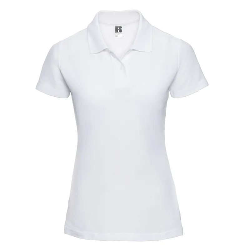 Russell Women's Pique Polo Shirt in White Size: 8 White 8
