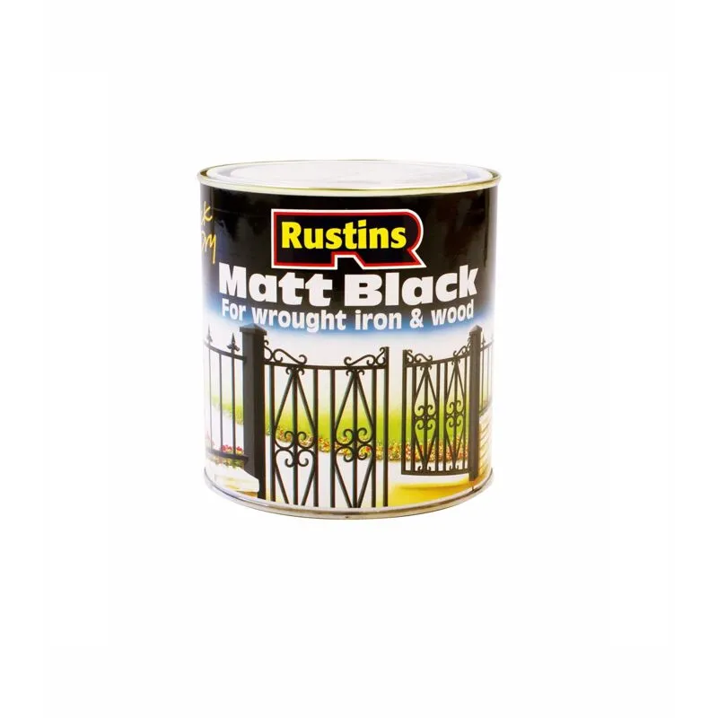Rustins Matt Black Paint Quick Drying 500Ml Black 500ml