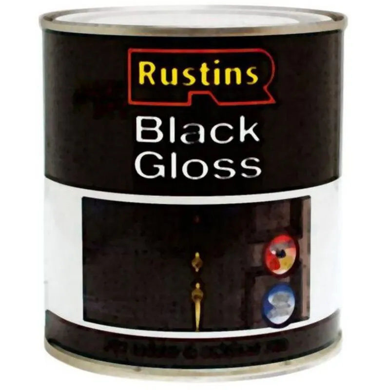 Rustins BLAGW500 Quick Dry Black Gloss 500ml