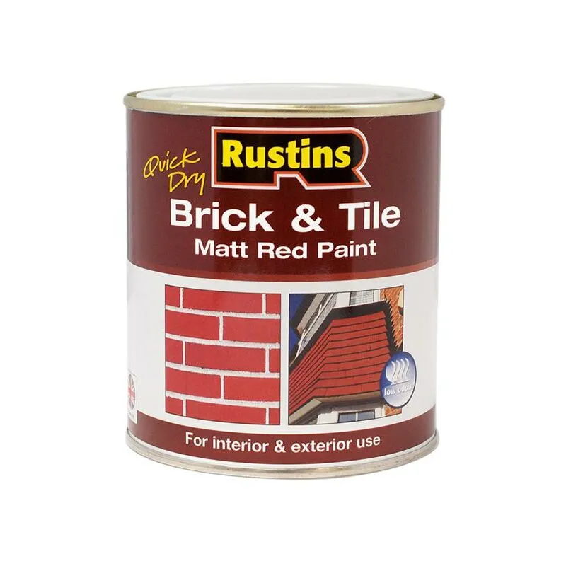 Rustins Quick Dry Brick & Tile Paint Matt Red 500Ml