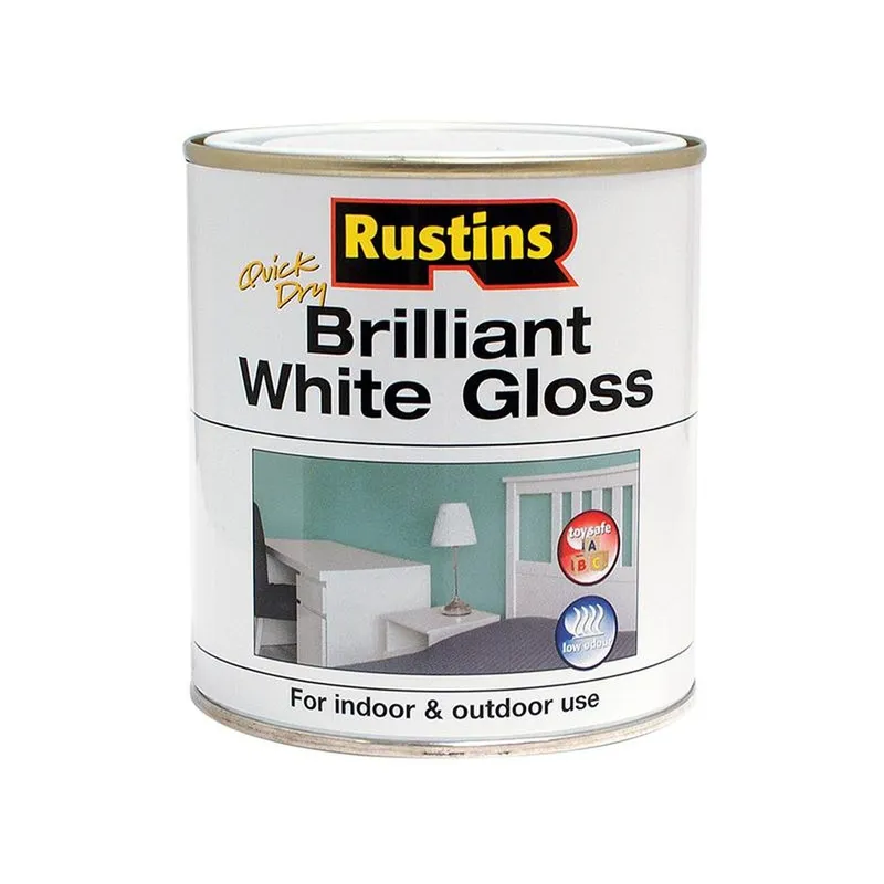 Rustins Quick Dry Brilliant White Gloss 250Ml White 250ml