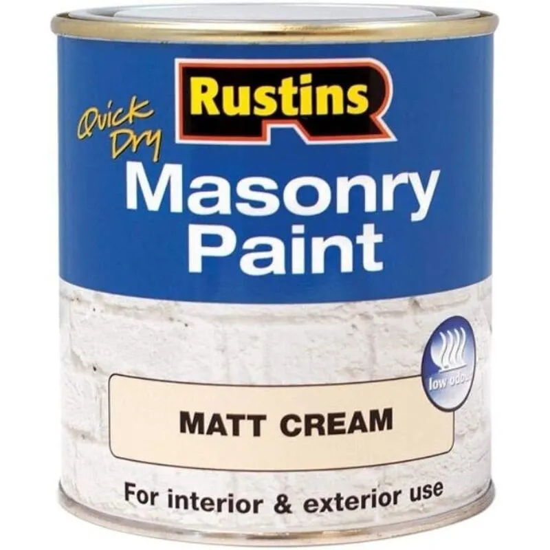 Rustins MASPC500 Quick Dry Masonry Paint Matt Cream 500ml