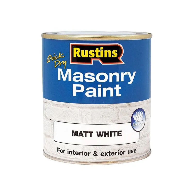 Rustins MASPW500 Quick Dry Masonry Paint Matt White 500ml