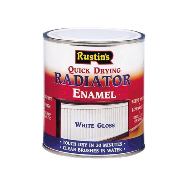 Rustins Quick Dry Radiator Enamel Paint Satin White 500ml