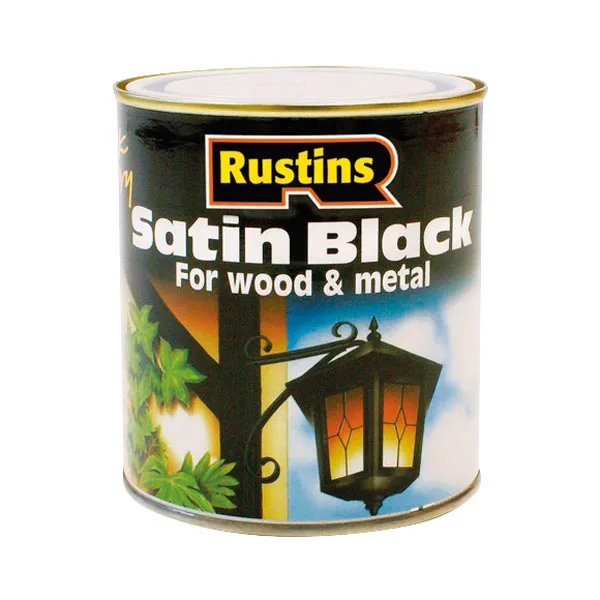 Rustins Satin Black Paint Quick Drying 250Ml Black 250ml