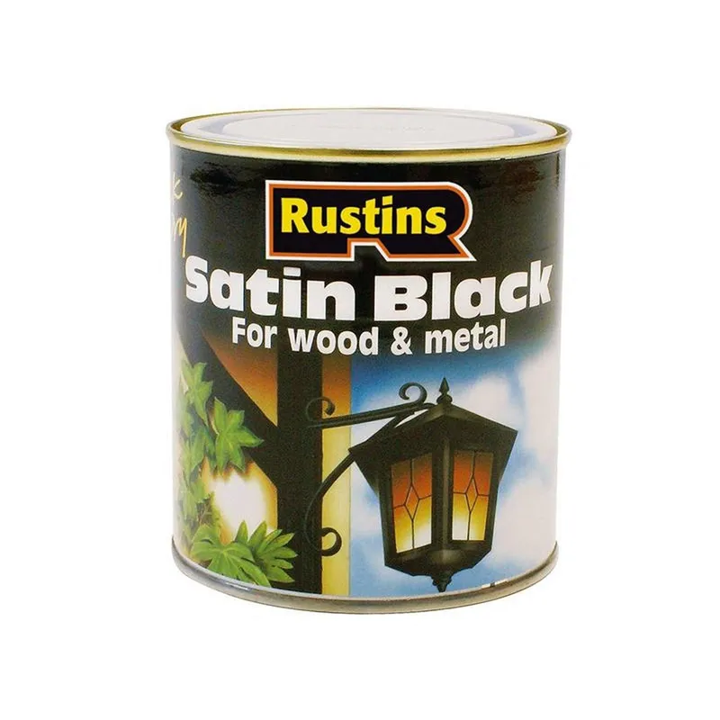 Rustins Satin Black Paint Quick Drying 500Ml Black 500ml