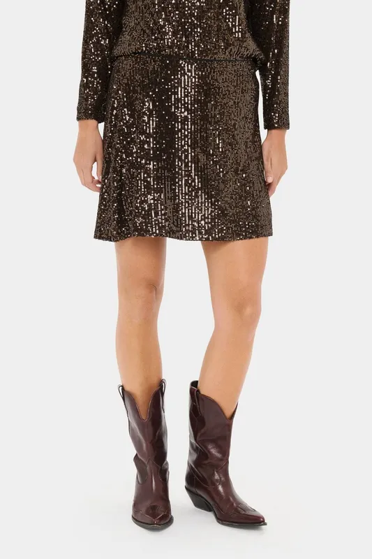 Saint Tropez Women's Reyana Short Skirt in Dark Brown Size: 2XL - Dark Brown