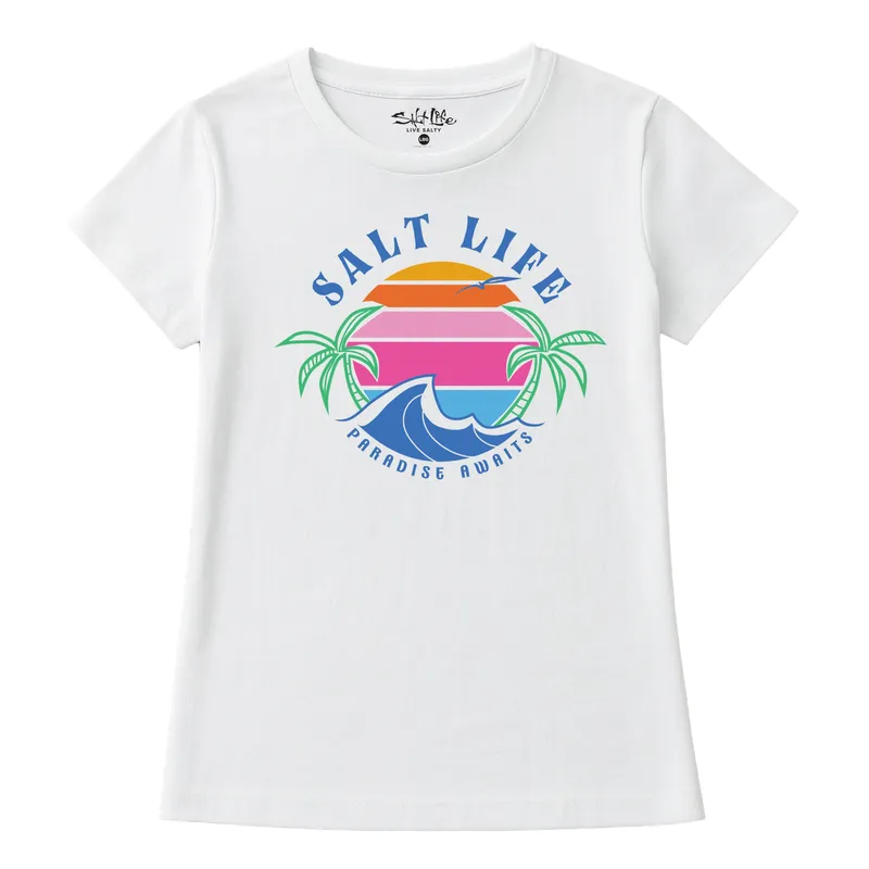 Salt Life Women's Paradise Awaits T-Shirt in White Size: XS White XS