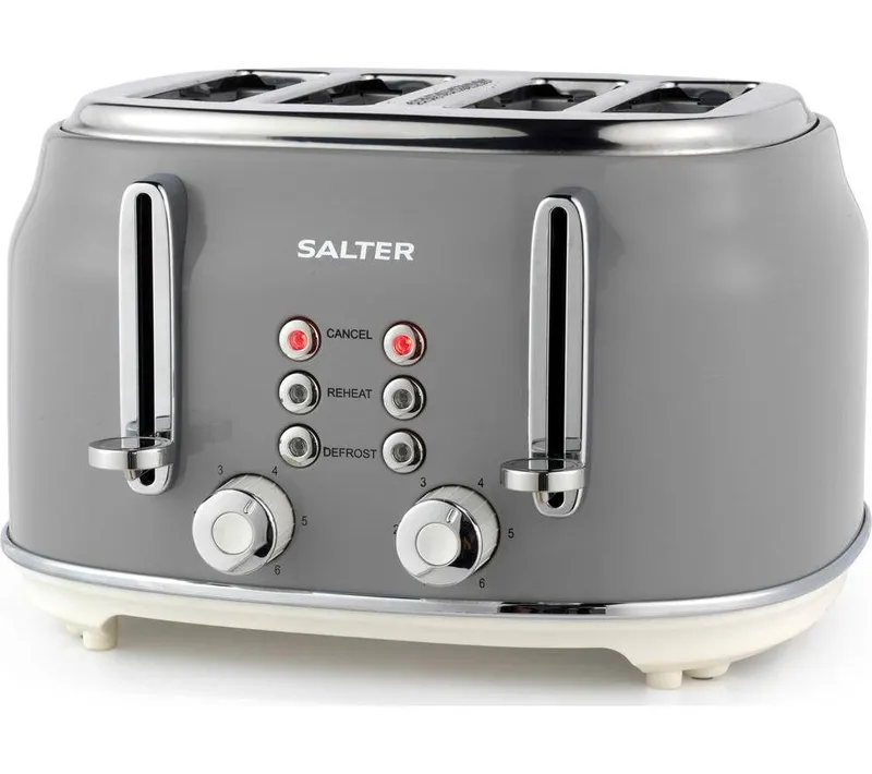 Salter Retro EK5739 4-Slice Toaster - Grey, Silver/Grey