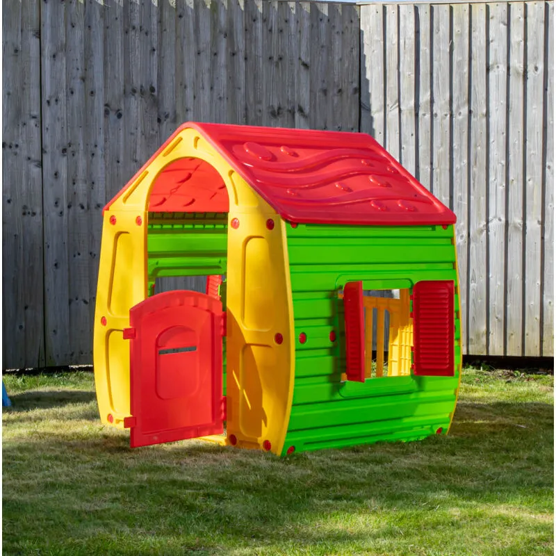 Samuel Alexander 1.09m Yellow & Red Kids Indoor Outdoor Plastic Wendy House Magical Playhouse Yellow
