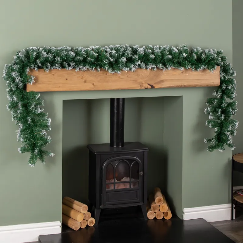 Premier Decorations Premier 270cm (9ft) x 25cm Snow Tipped Green Christmas Garland Decoration