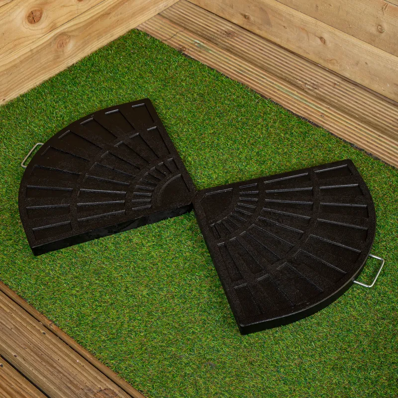 Samuel Alexander 2 Piece 14kg Black Hanging Banana Cantilever Garden Parasol Base Weights Black