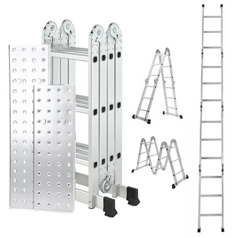 1 3.46m Lightweight Aluminium Folding Multi-position Work Platform Ladder
