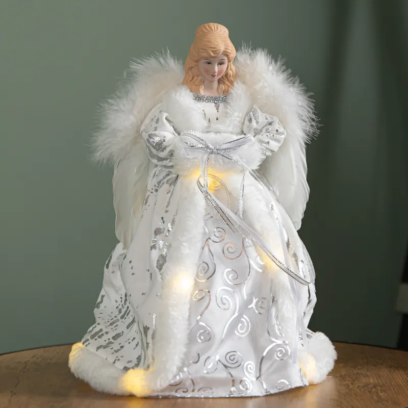 Samuel Alexander - 30cm Premier Lit Angel Christmas Tree Topper with Warm White LEDs