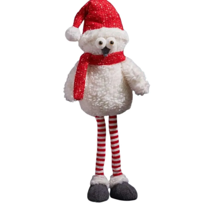 Samuel Alexander 60cm Large Standing Plush Christmas Goggle Owl with Santa Hat