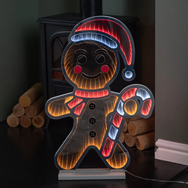 Samuel Alexander - 60cm Light up Gingerbread Man Infinity Christmas Decoration with LEDs