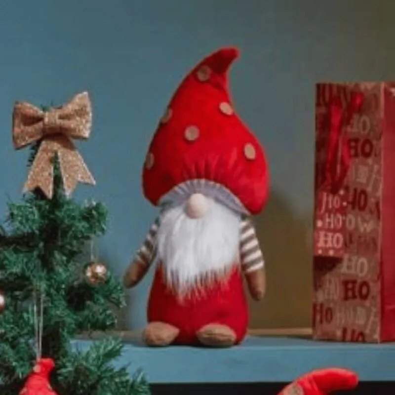 Samuel Alexander 60cm Red Soft Festive Funghi Trumpet Christmas Mushroom Gonk Decoration