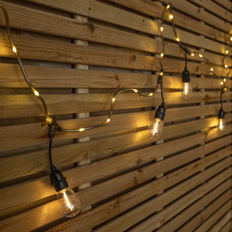 1 9.5m Set of 20 Connectable Festoon Drop Lights with LED Cable in Warm White