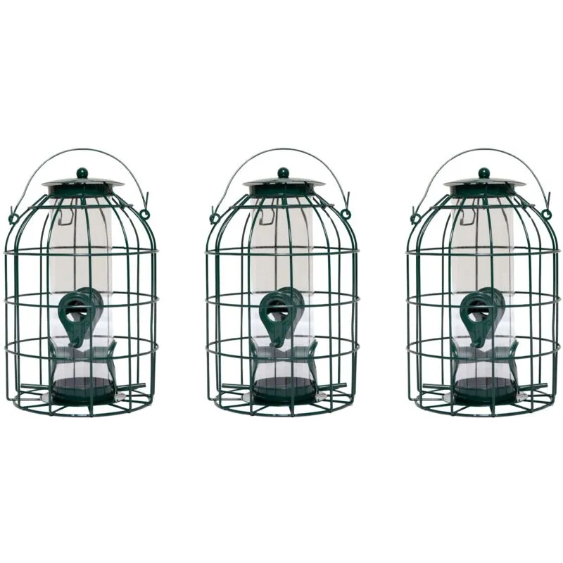 Samuel Alexander - Pack of 3 Wild Bird Seed Feeder Cage with Squirrel Guard