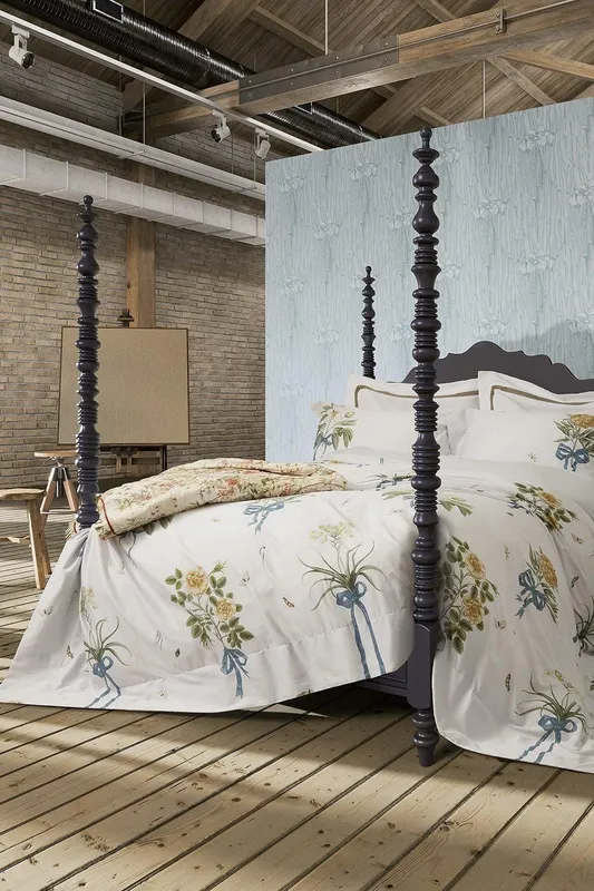 Sanderson 'Cupids Beau' Cotton Sateen Duvet Cover Set in White Size: King White King