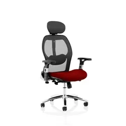 Sanderson II Upholstered Seat Only Bergamot Cherry Mesh Back Chair