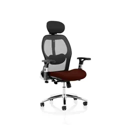 Sanderson II Upholstered Seat Only Ginseng Chilli Mesh Back Chair