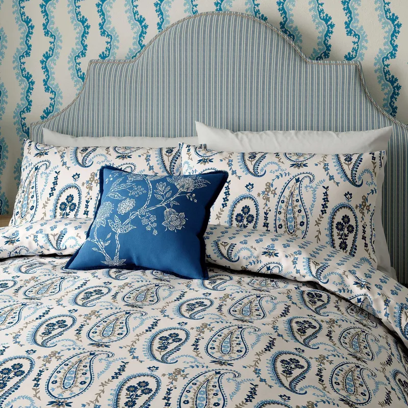 Sanderson Jamilia Double Duvet Cover Set, Blue