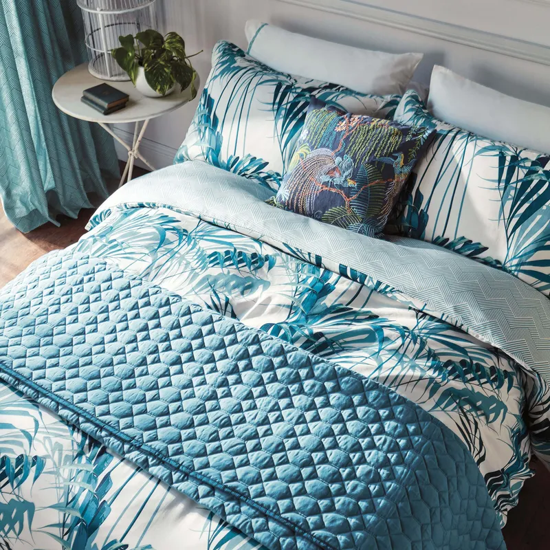 Sanderson Palmhouse Duvet Cover Set King Size Eucalyptus