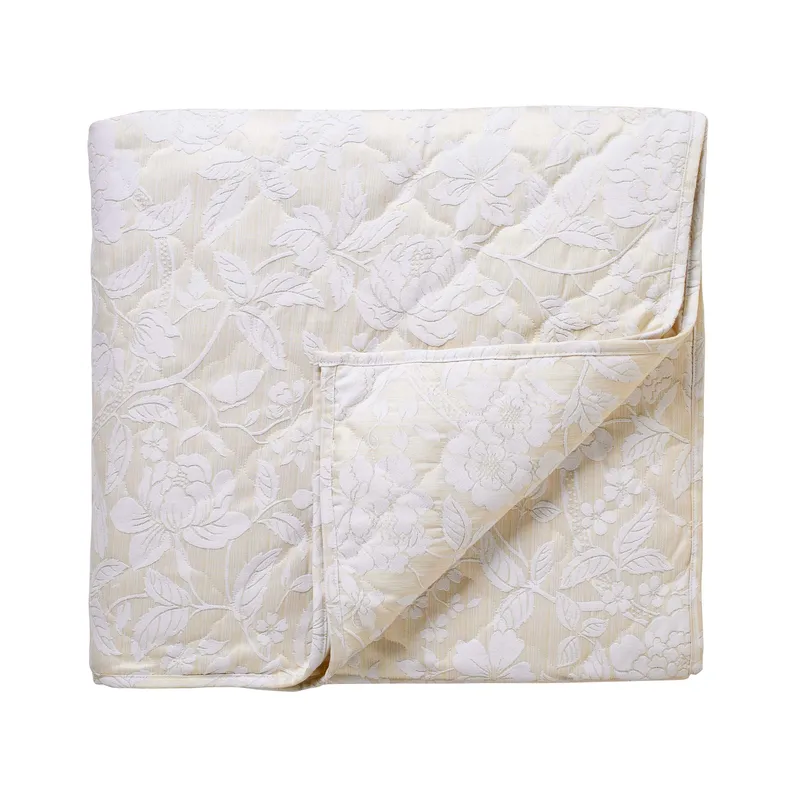 Pyramus Linen 265x260cm Quilted Throw - Sanderson