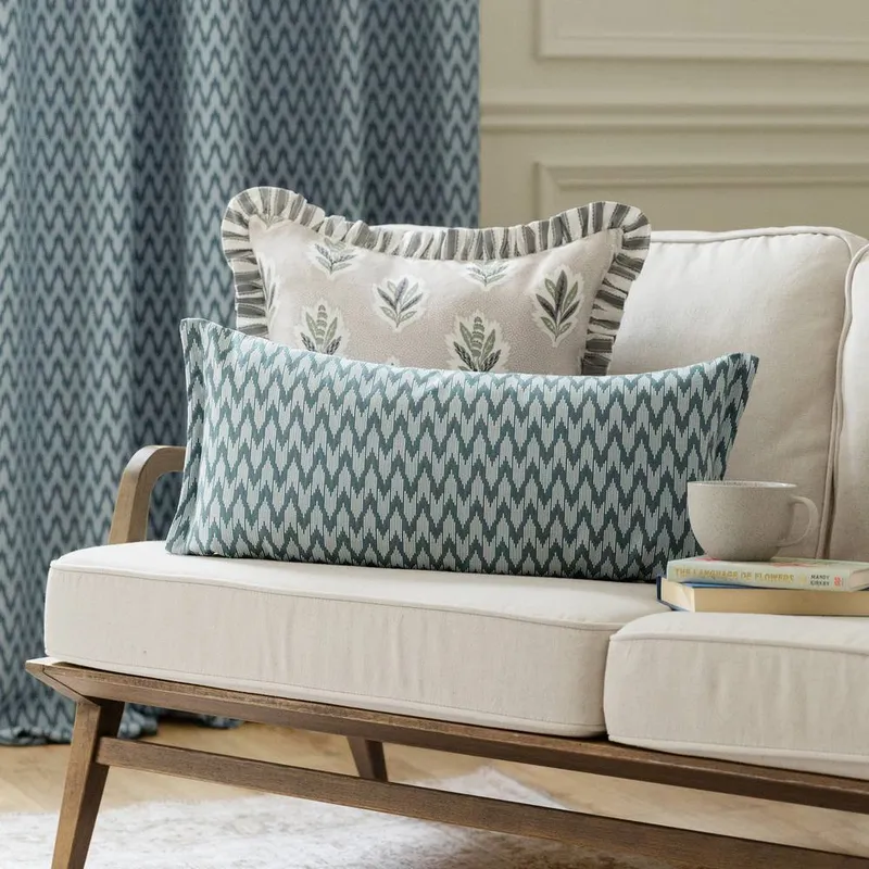 Sanderson Hutton Woven Jacquard Cushion in Blue - Blue