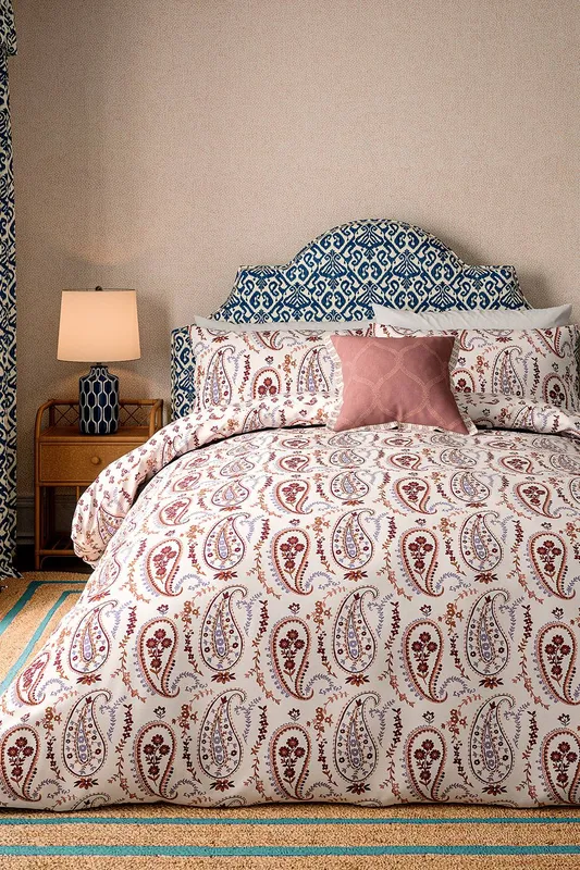 Sanderson 'Jamilia' Cotton Duvet Cover Set in Pink Size: King Pink