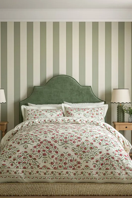 Sanderson Ottoman Double Duvet Cover Set, Rose & Olive