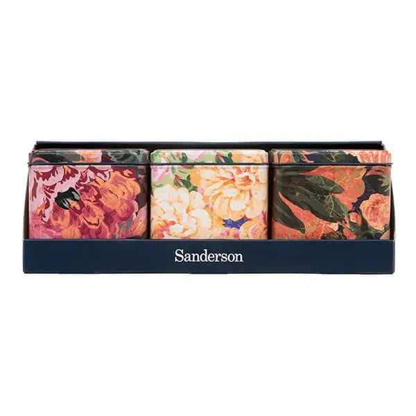 Sanderson Very Rose & Peony Set of 3 Square Caddies Display Box