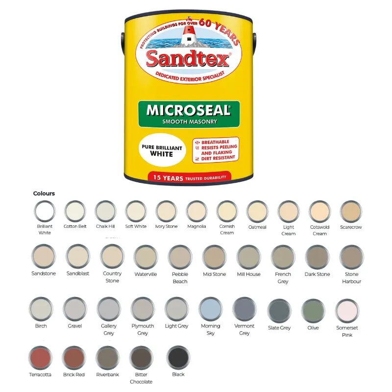 15 Year Microseal Smooth Masonry - Mid Stone - 150ml - Sandtex
