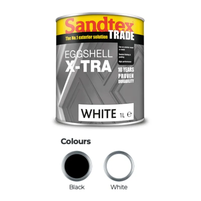 Sandtex Trade Eggshell X-Tra - White/Black