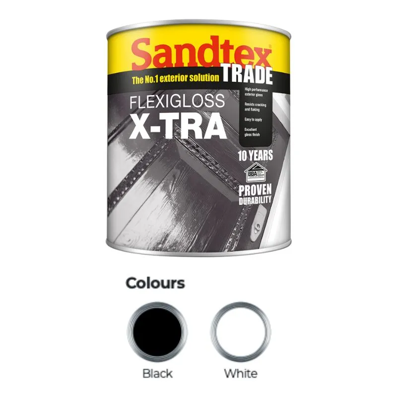 Sandtex Trade Flexigloss X-tra Flexible Gloss - Brilliant White - 1L