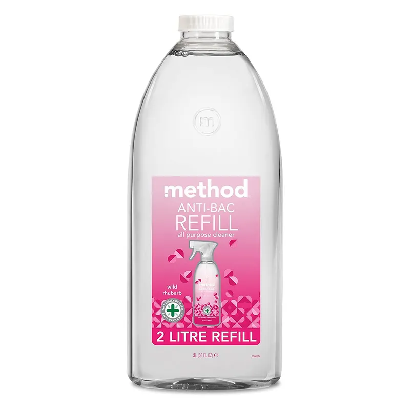 SC Johnson Method 4005052 Antibacterial All Purpose Cleaner Rhubarb Scented Refill 2L