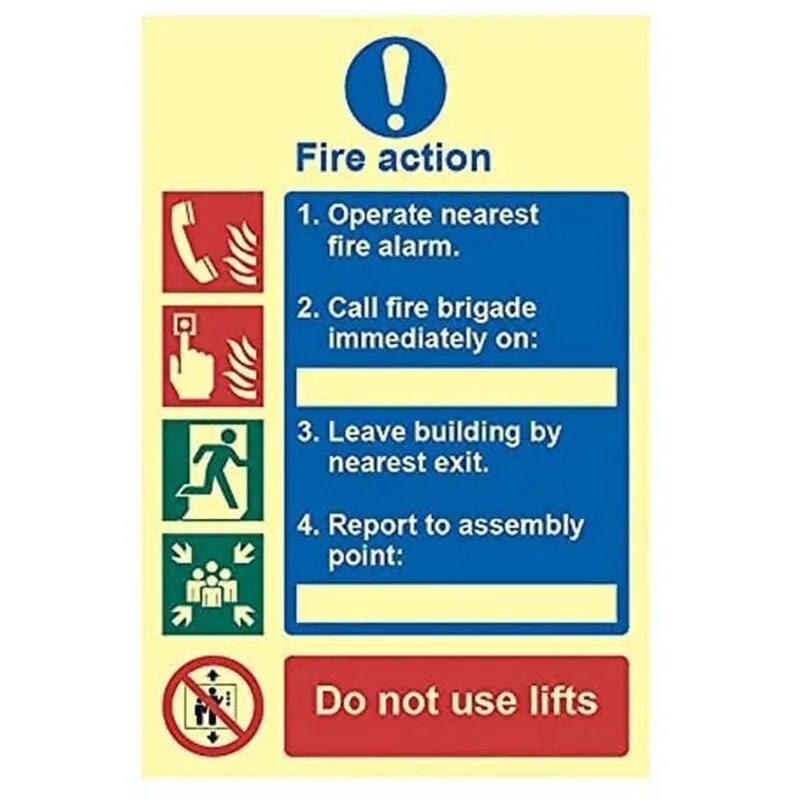 Scan - 0202 Fire Action Procedure - Photoluminescent 200 x 300mm SCA0202