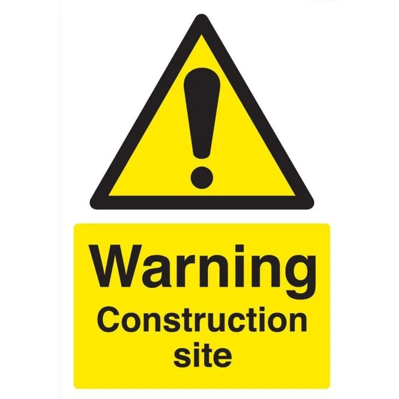 Scan - 0958 Warning Construction Site - pvc 200 x 300mm SCA0958