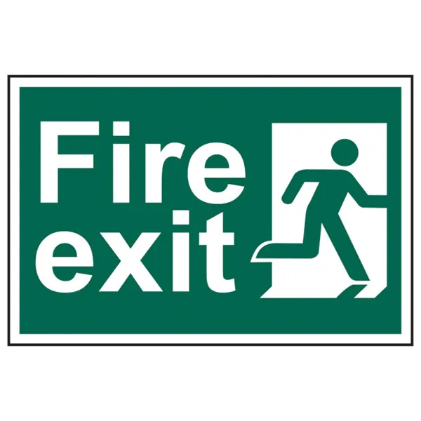 Scan 1507 Fire Exit Man Running Right - Pvc 300 x 200mm