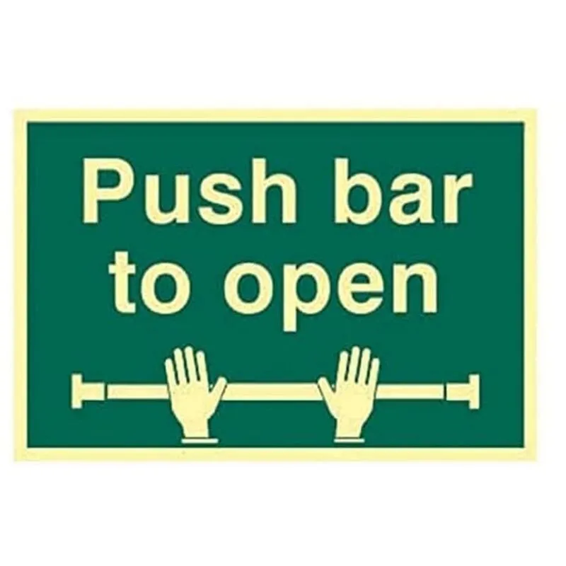 Scan - 1584 Push Bar To Open - Photoluminescent 300 x 200mm SCA1584