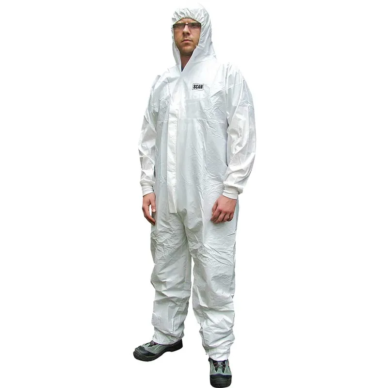 Scan Chemical Splash Resistant Disposable Overall White M