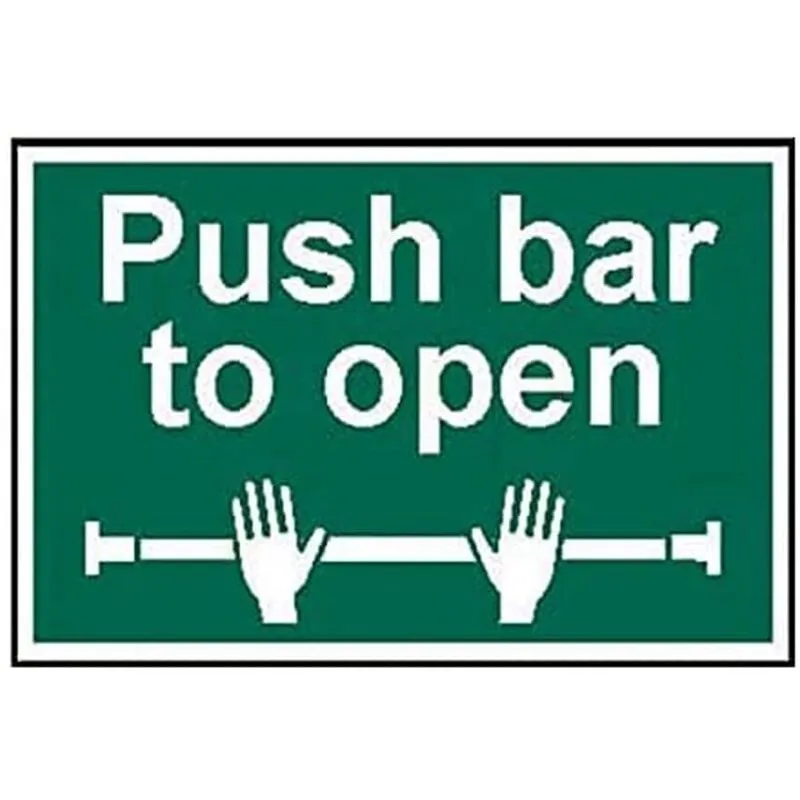 Spectrum Safety Sign Push Bar To Open Pvc 300x200mm 1523